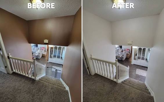 Calipro Painting before and after: Stairwell repaint